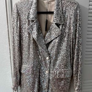 Gold elegant sequin Blazer